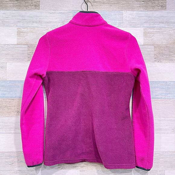 Columbia Three Lakes Colorblock Fleece Pullover Pink Purple 1/4 Snap Womens XS - Picture 4 of 8